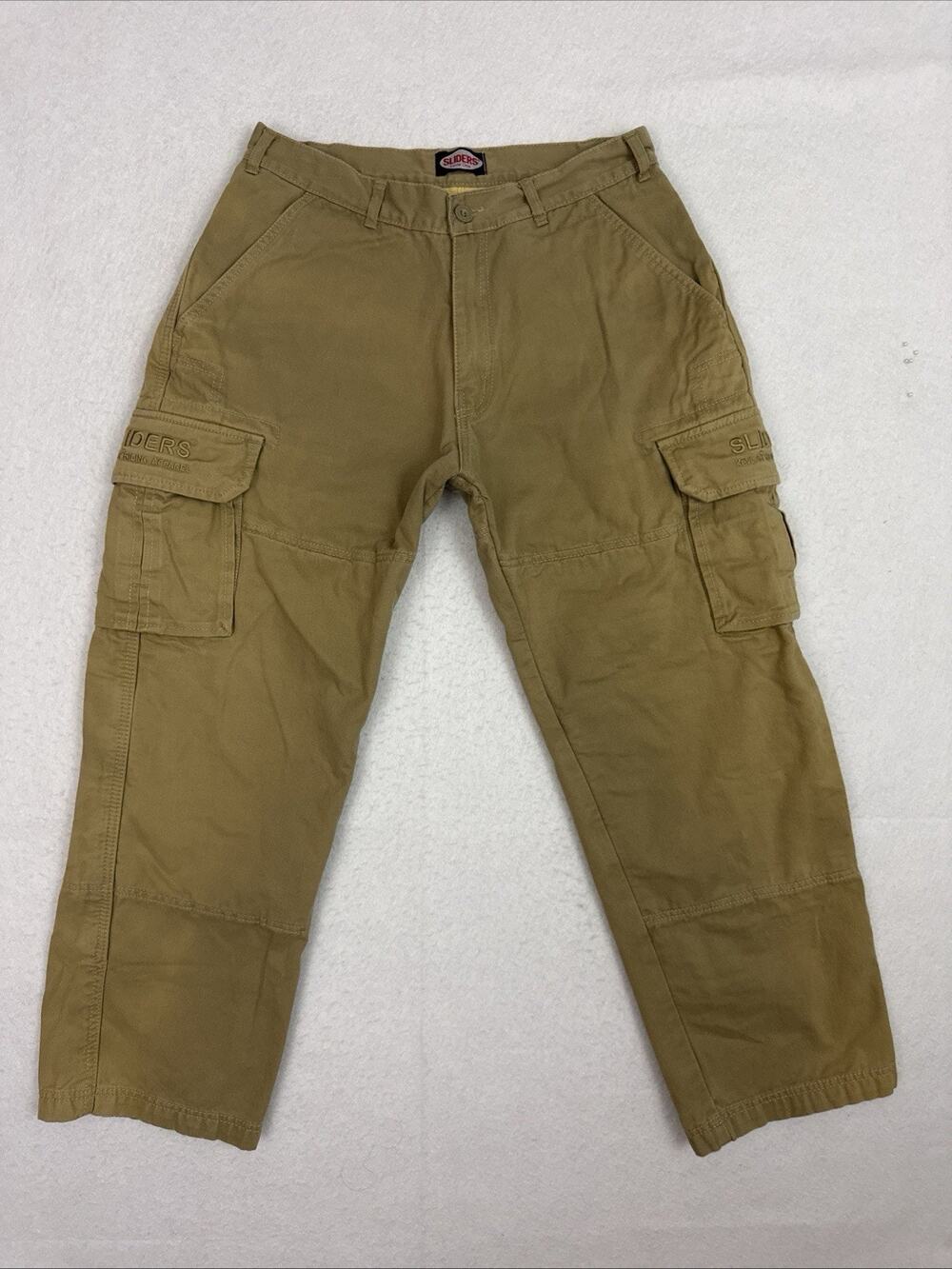 Sliders Cargo Motorcycle Riding Pants Tan Kevlar Reinforced 32x30